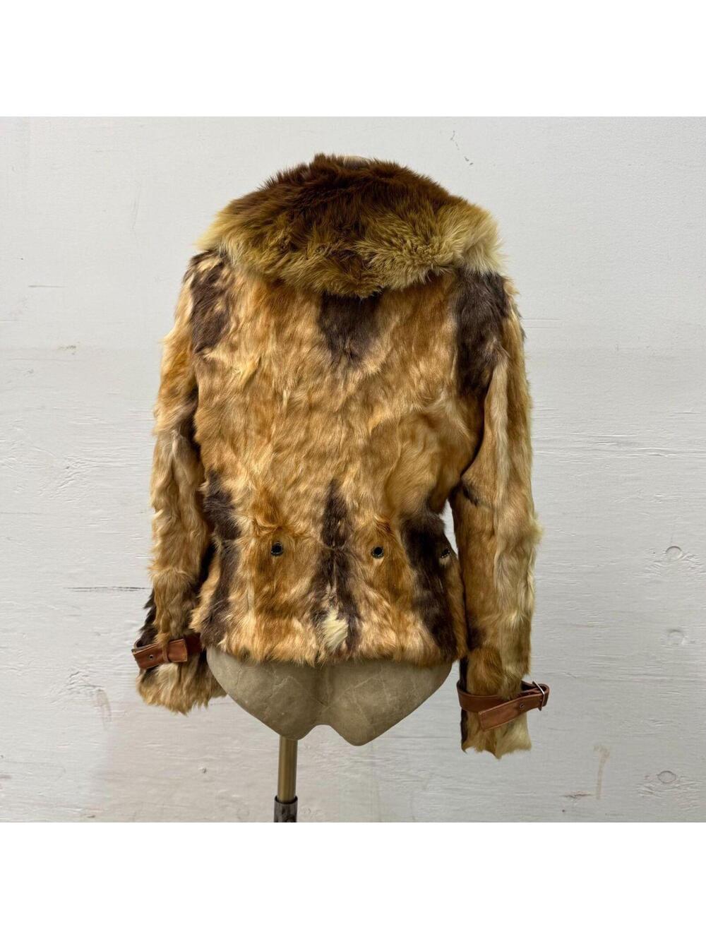 Vintage Y2K Brown Calfskin & Fox Fur Jacket - Picture 2 of 8